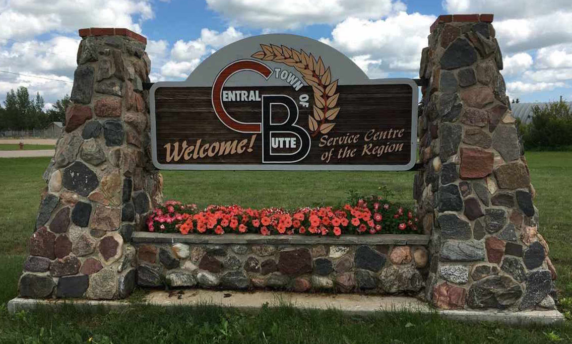Town of Central Butte Welcome Sign